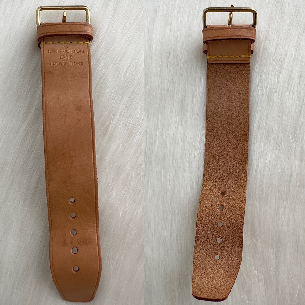 ✨Authentic LOUIS VUITTON Vachetta Leather Luggage Tag With Looping Strap Holder - Picture 13 of 16